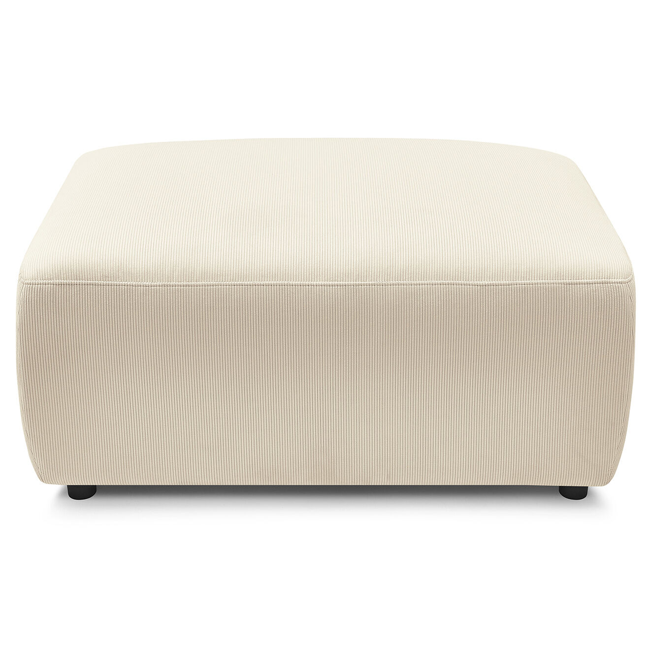 Bobochic Pouf en Velours côtelé Envy beige - 100x70x44 cm