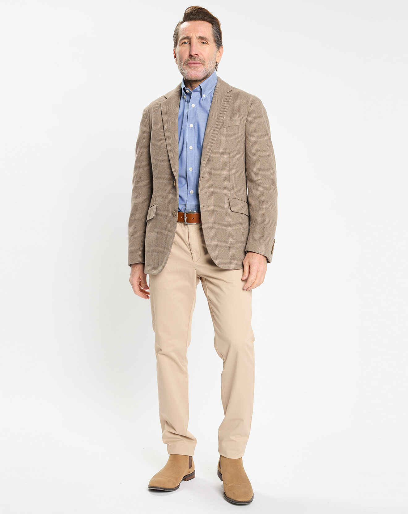 Hackett London Veste à imprimé Prince de Galles beige foncé