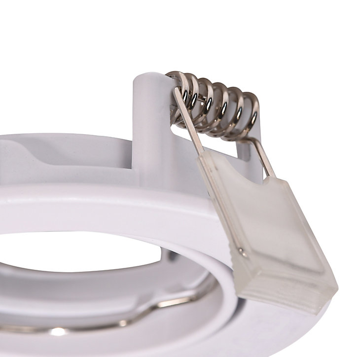 Support rond pour spot encastrable Ares IP20 ⌀8,5xH.2,8cm métal blanc GoodHome