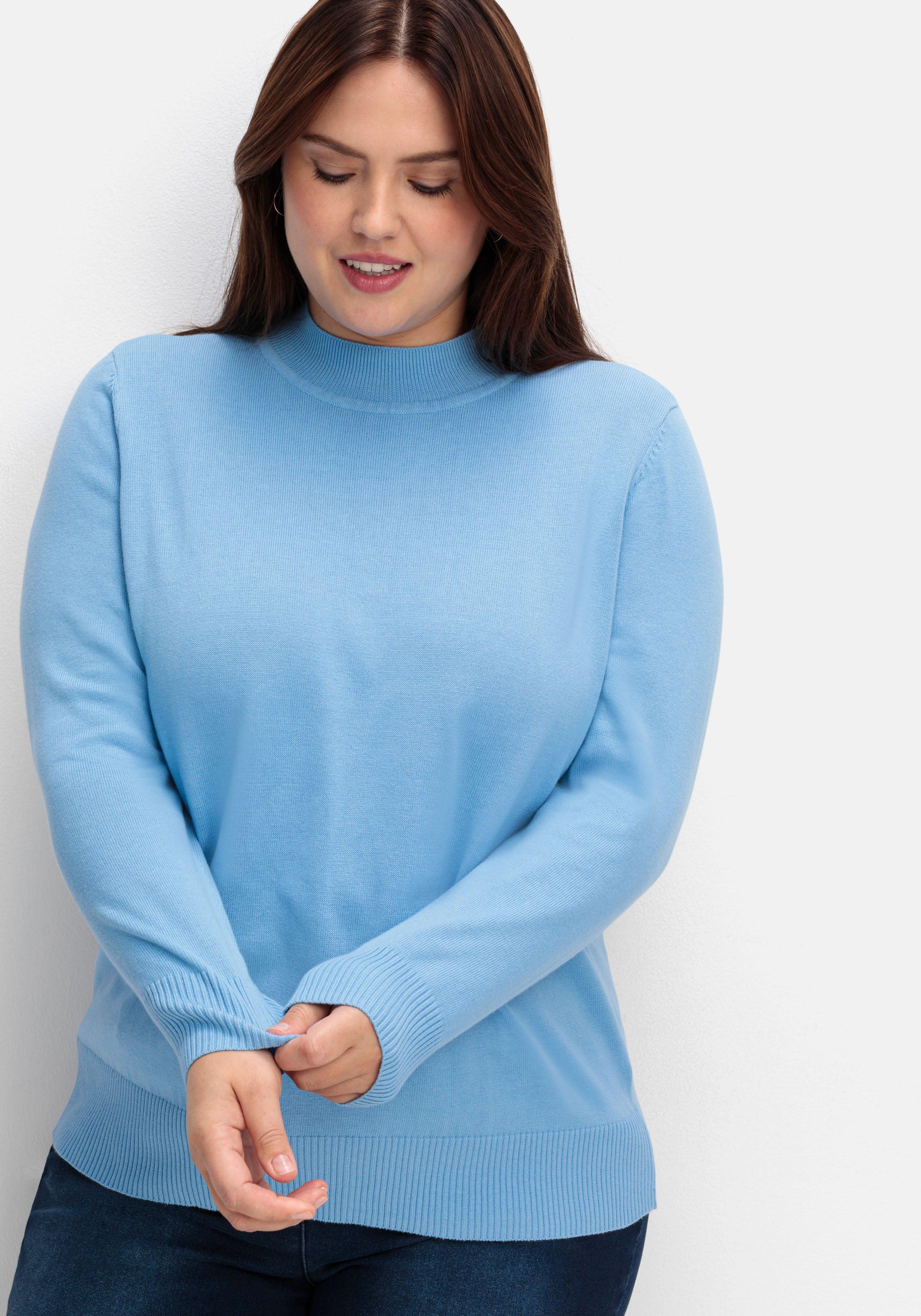 Pullover aus Feinstrick, mit Stehkragen