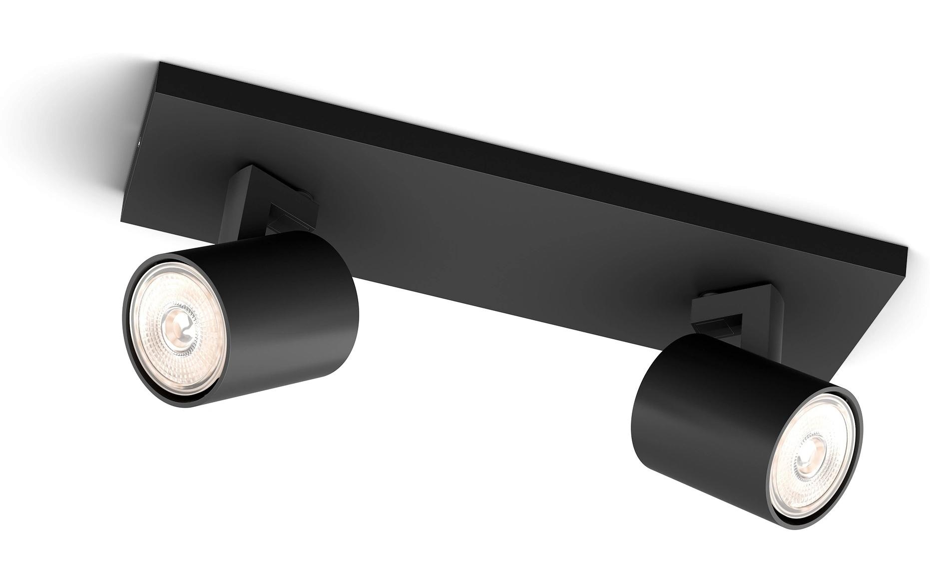 Aufbauspot MyLiving Runner, 2 x GU10, 20W, SchwarzAufbauleuchte mit beweglichem Leuchtenkopf