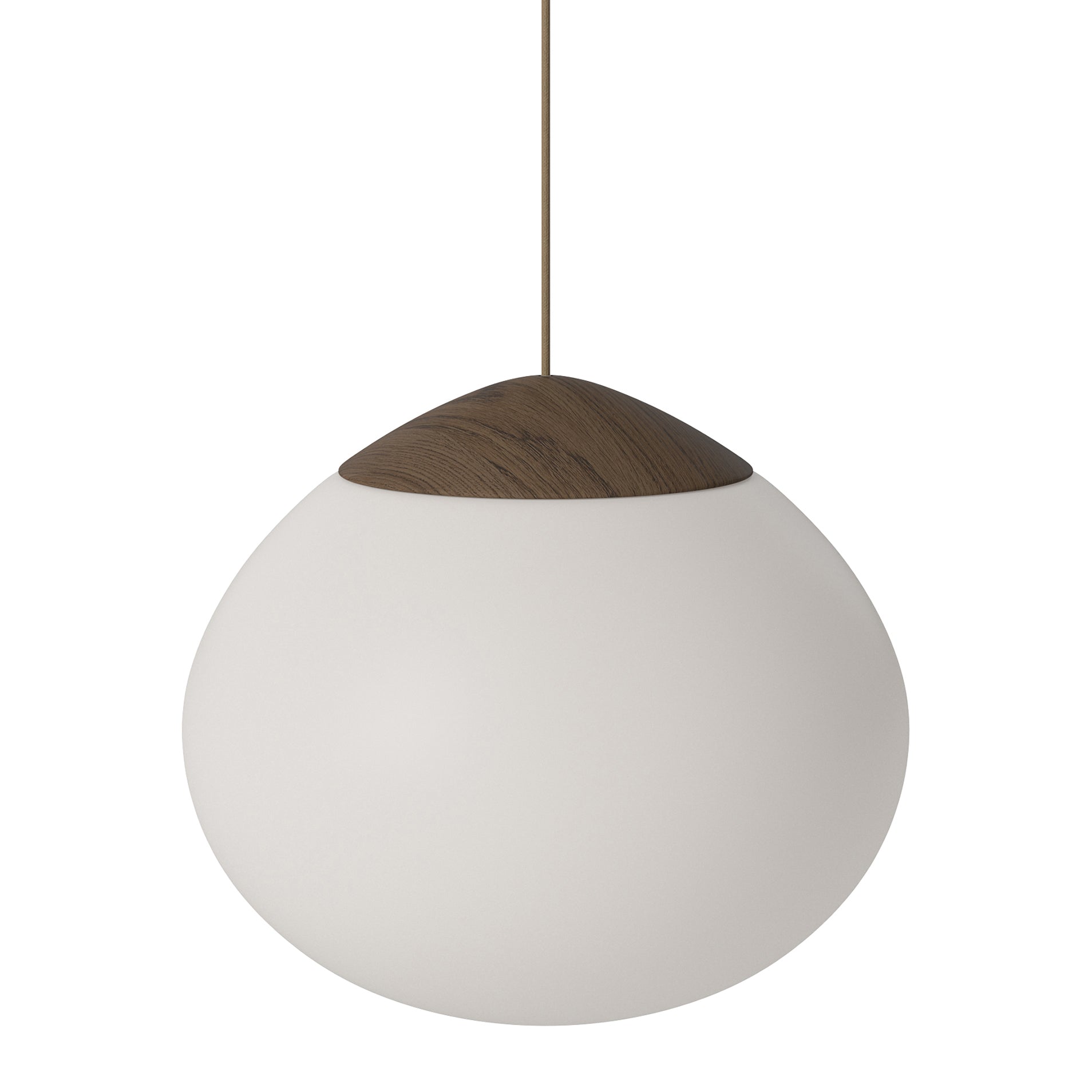 Bolia Acorn Hanglamp Ã 41 cm - Opaalglas - Donker Eiken