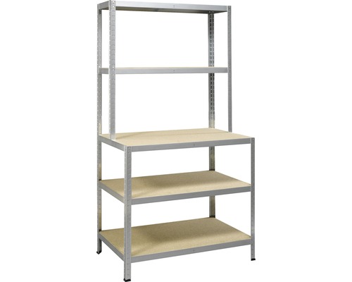 Zware trapplank Strong Work, gegalvaniseerd, 188x100x60/30 cm, 5 houten planken, draagvermogen 1000 kg
