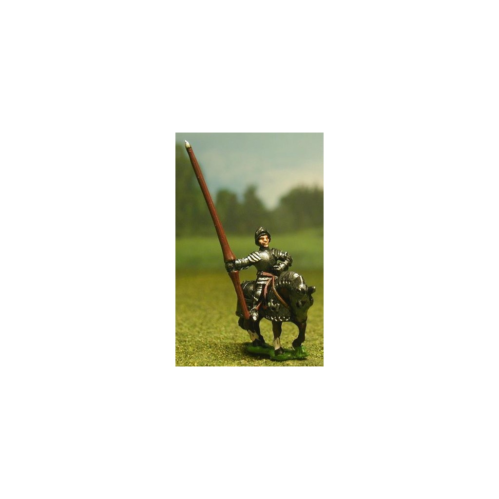 Late Medieval: Knights, 1420-1480AD in Full Plate & Sallet with Lance, on Armoured Horse