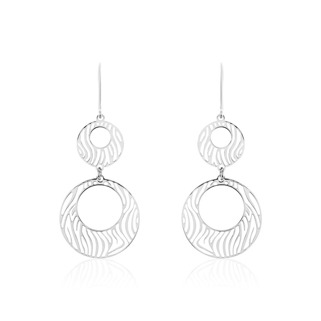 Boucles D'oreilles Pendantes Africa Argent Blanc