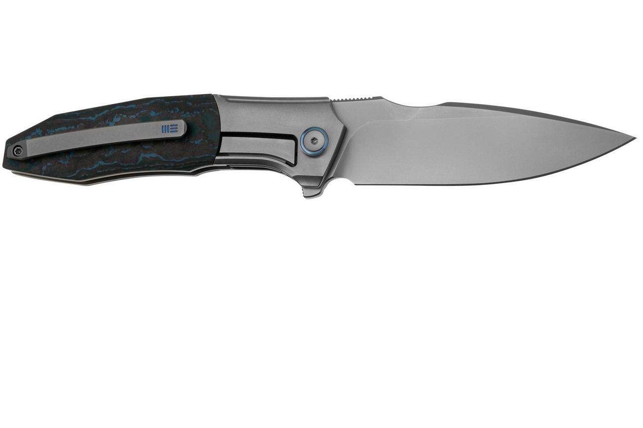 WE Knife Archeozoic WE23091-4 Bead Blasted Titanium Arctic Storm Fat Carbon Inlay, zakmes