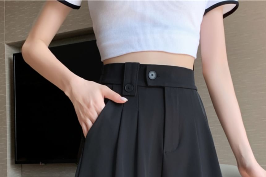 Magimomo - Hoge taille, effen, wijde jurk met korte pijpen