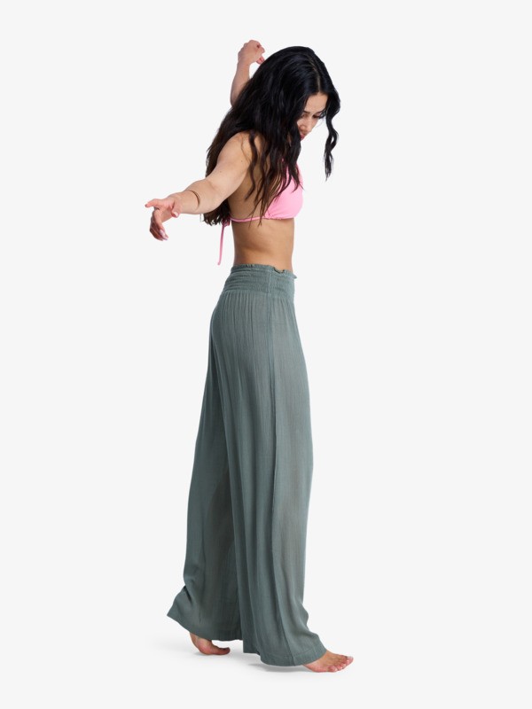 Along The Sunset Pantalon léger Vert Femme