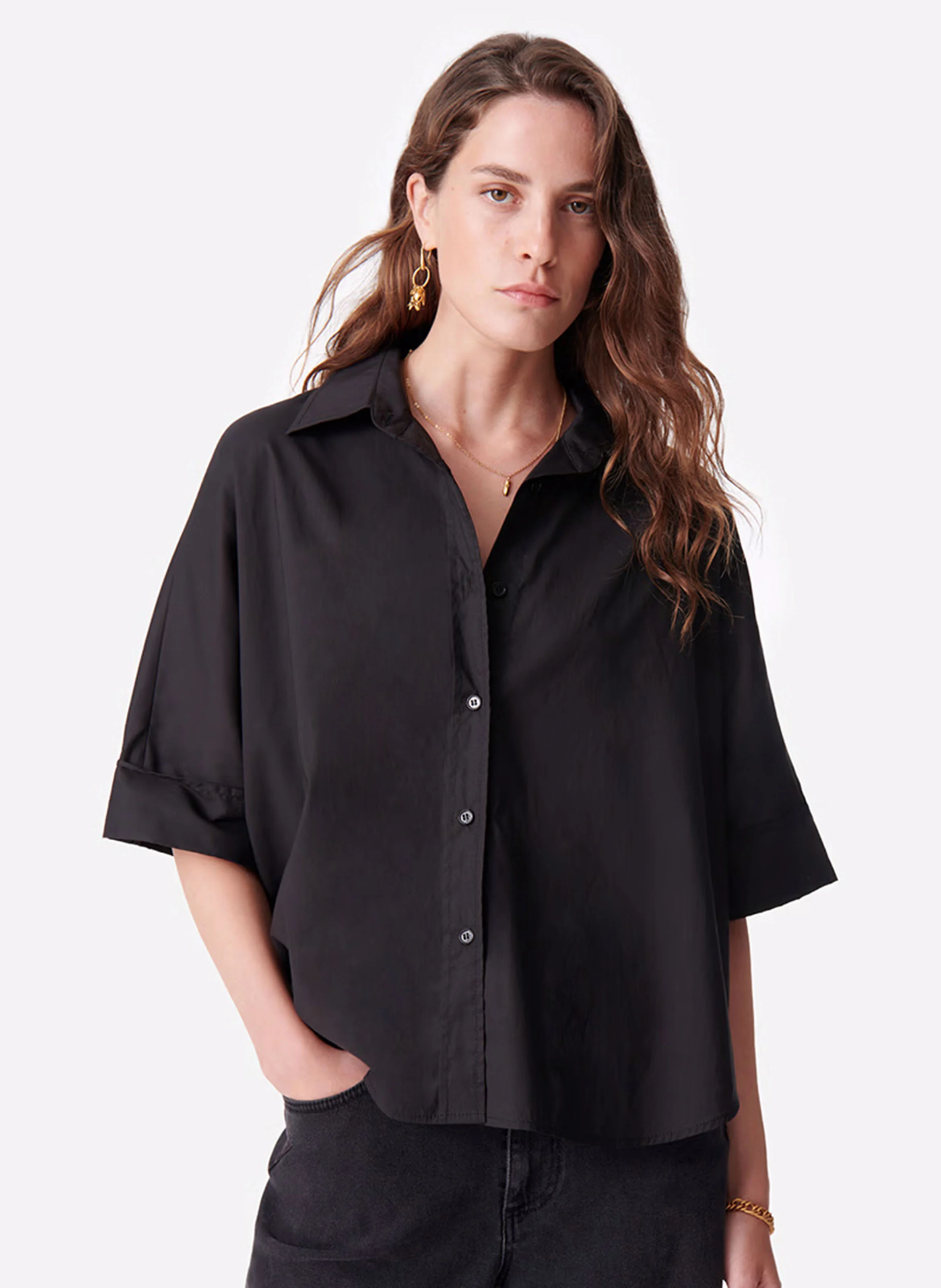 BOBBY - Chemise courte col classique| Noir