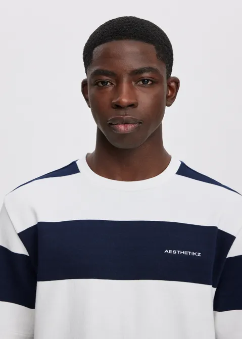 T-shirt met strepen blauw (BLW.D)