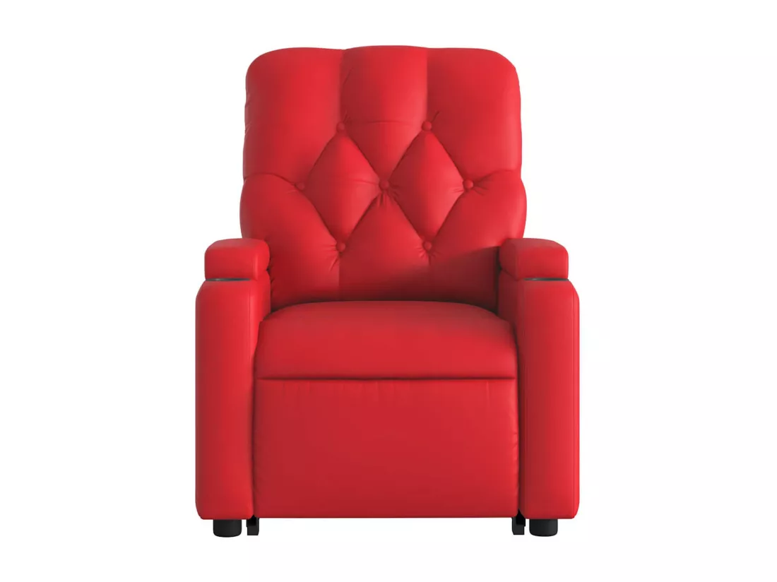 Fauteuil inclinable massant électrique rouge similicuir