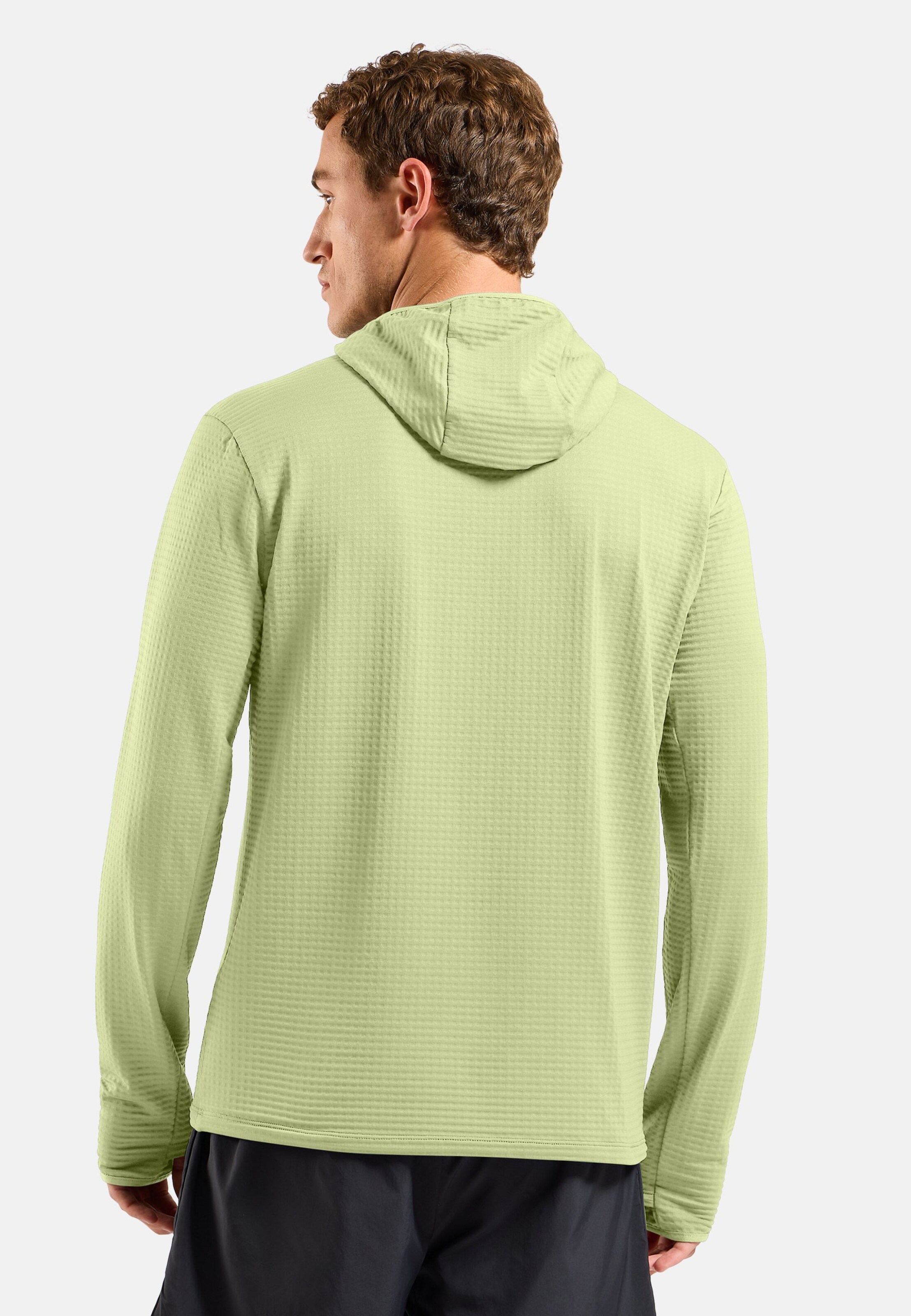 Essentials Thermal Laufhoodie in shadow lime