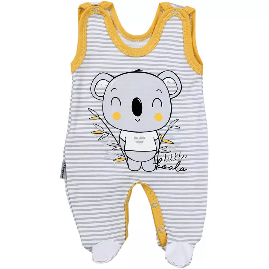 TupTam Baby Unisex Strampler-Set mit Aufdruck Spruch 2-tlg graugelb
