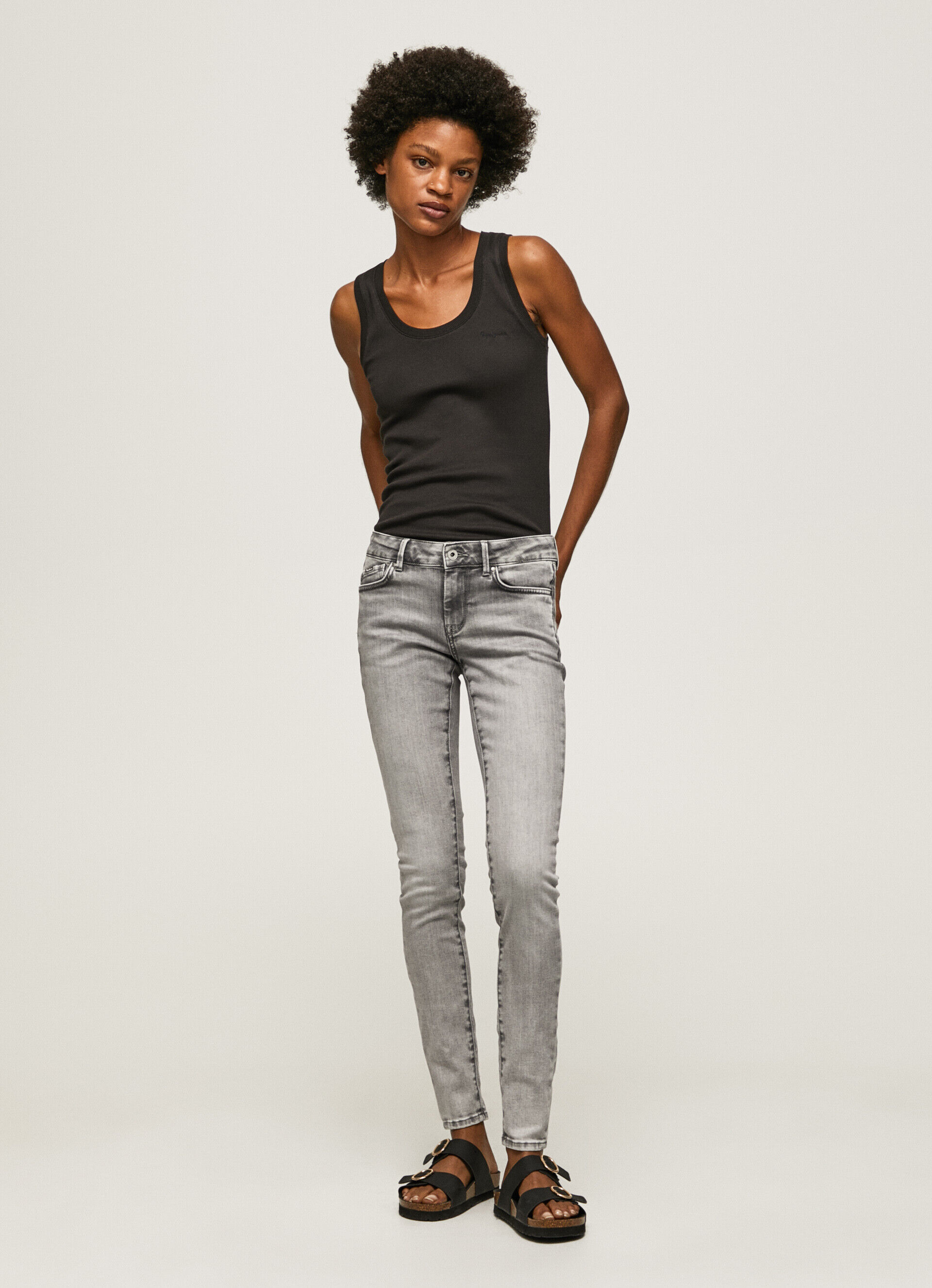 Calça jeans skinny pixie de comprimento médio - jeans