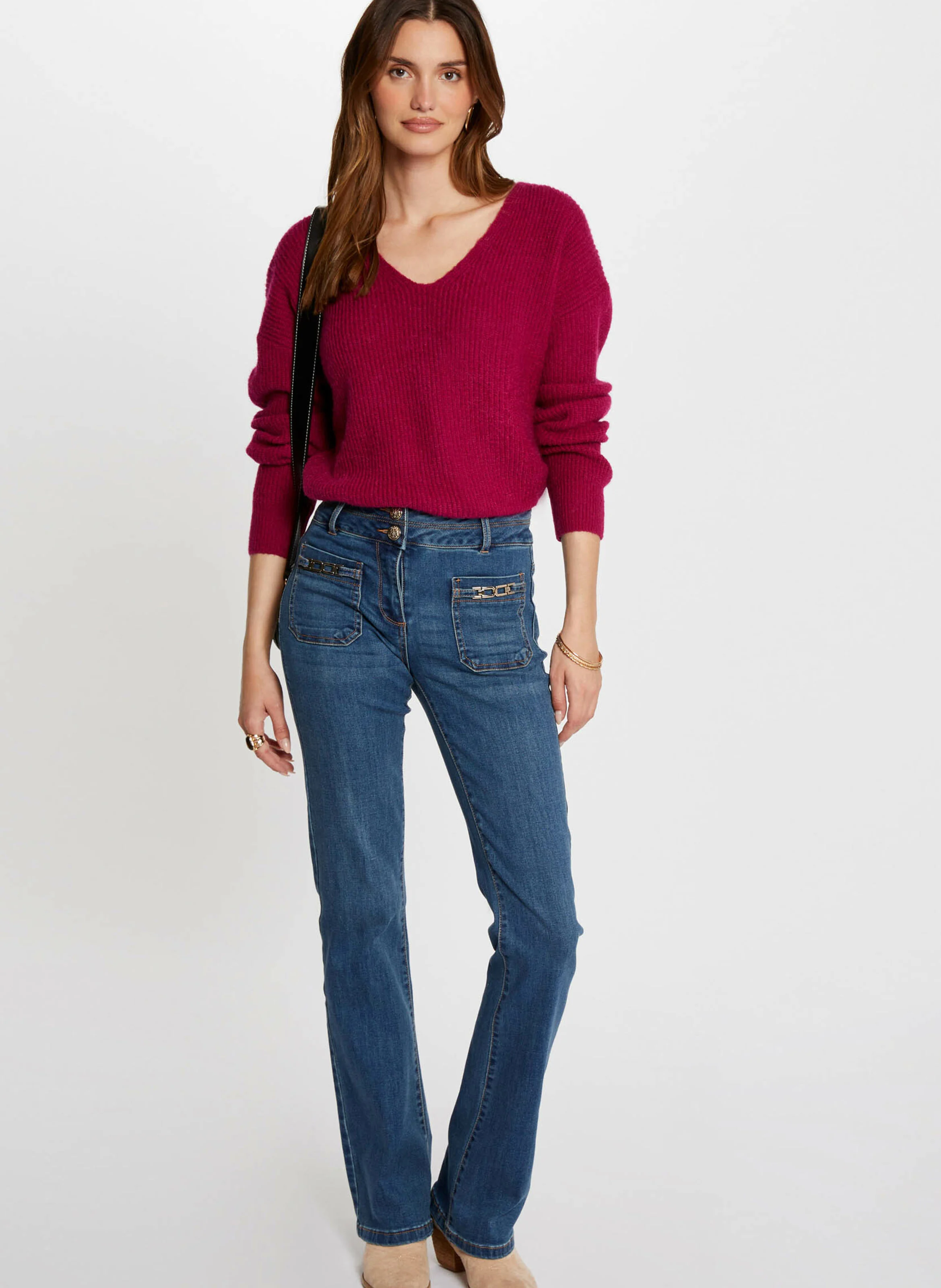 MBLEUET - Pull col V| Violet