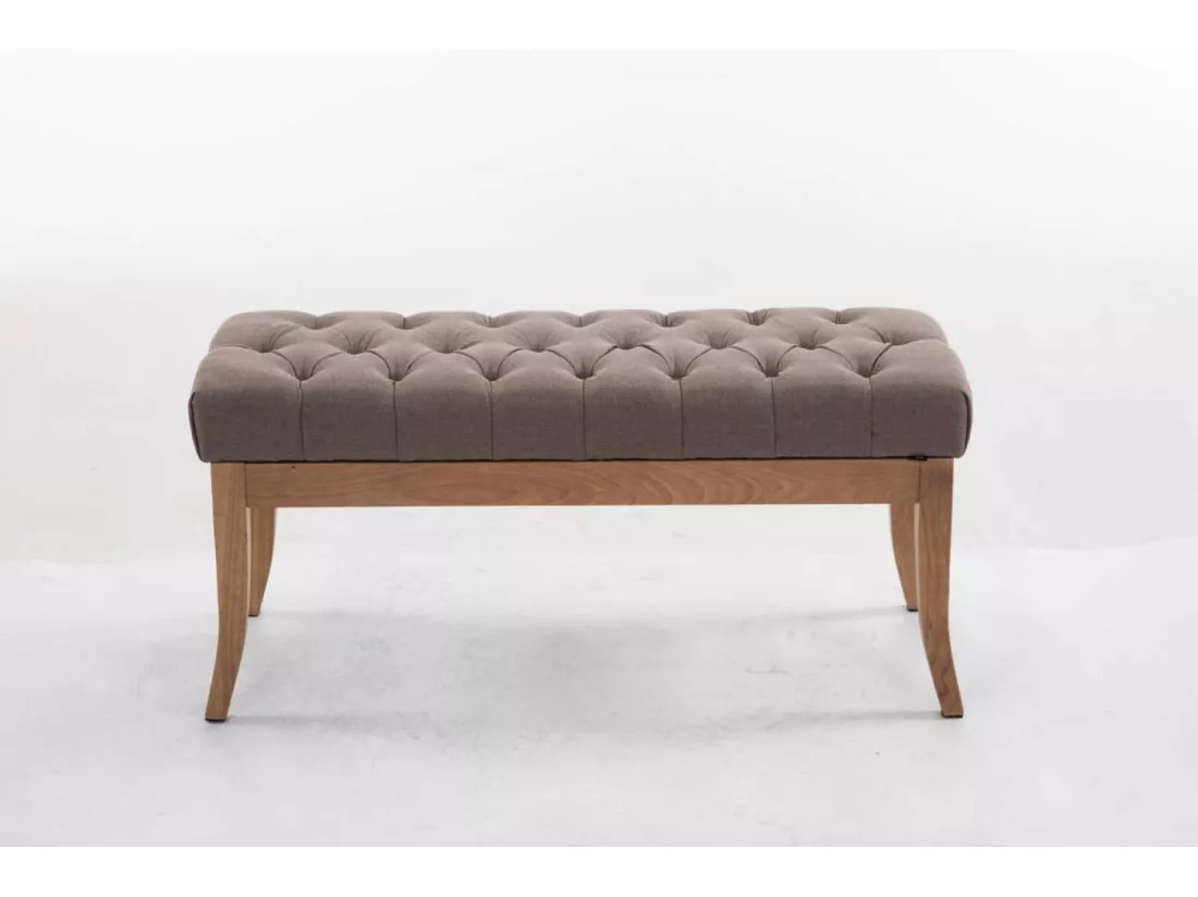 Banquette - Tissu & Bois - Taupe - Ramses