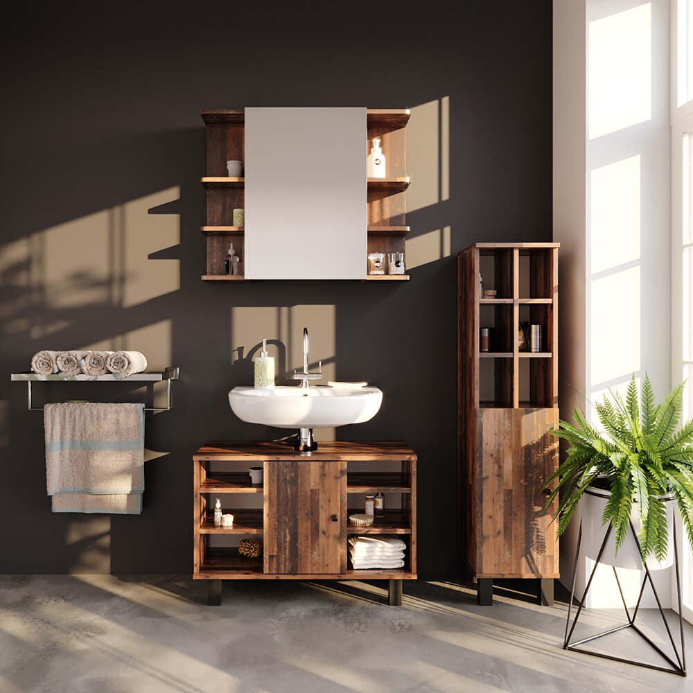 Vicco Waschtischunterschrank Badschrank Waschbecken Fynn Old Style Badmöbel 80cm