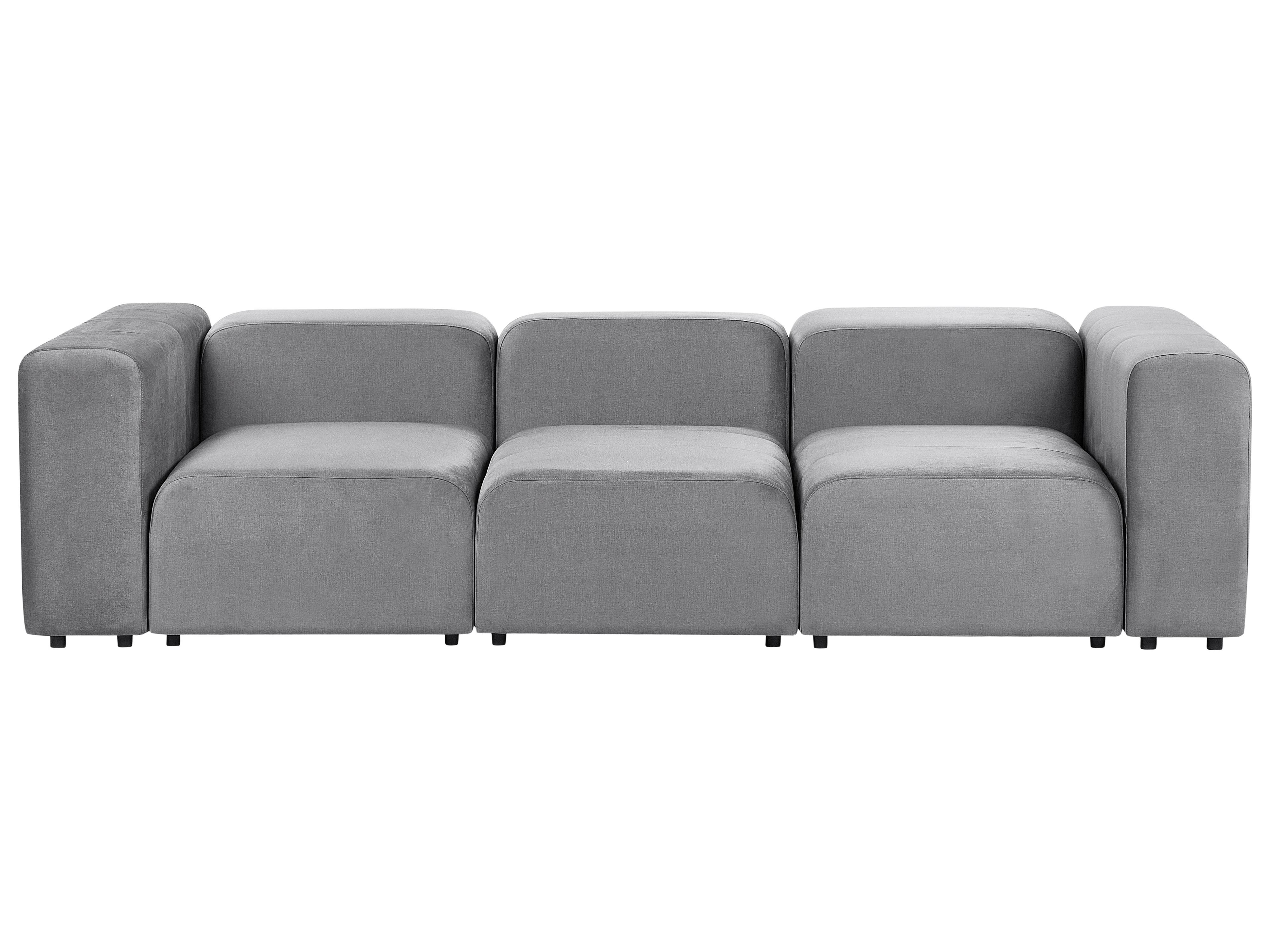 Modulaire bank 3-zits FALSTERBO Fluweel Grijs