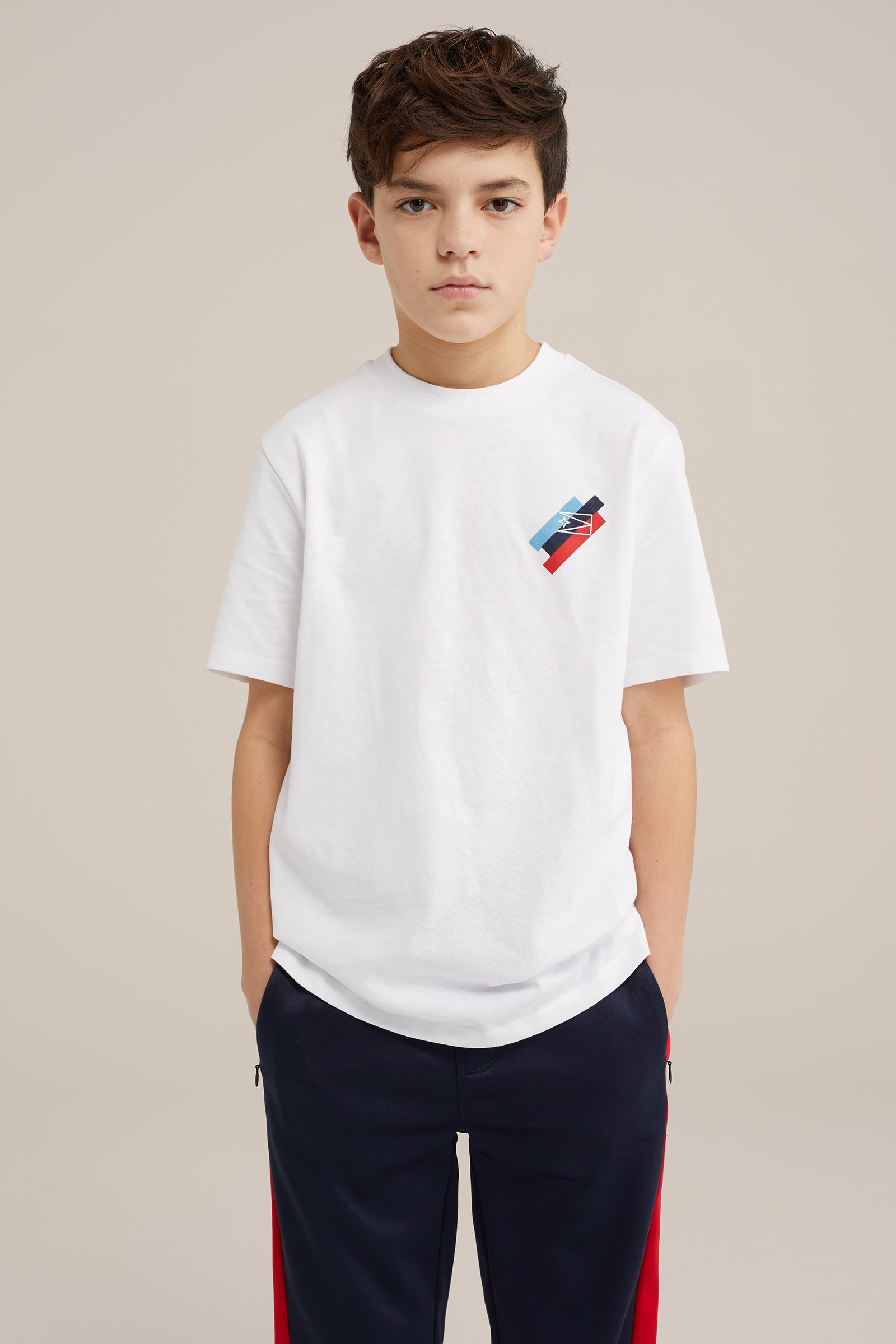 Jongens T-shirt met opdruk WE Fashion Wit