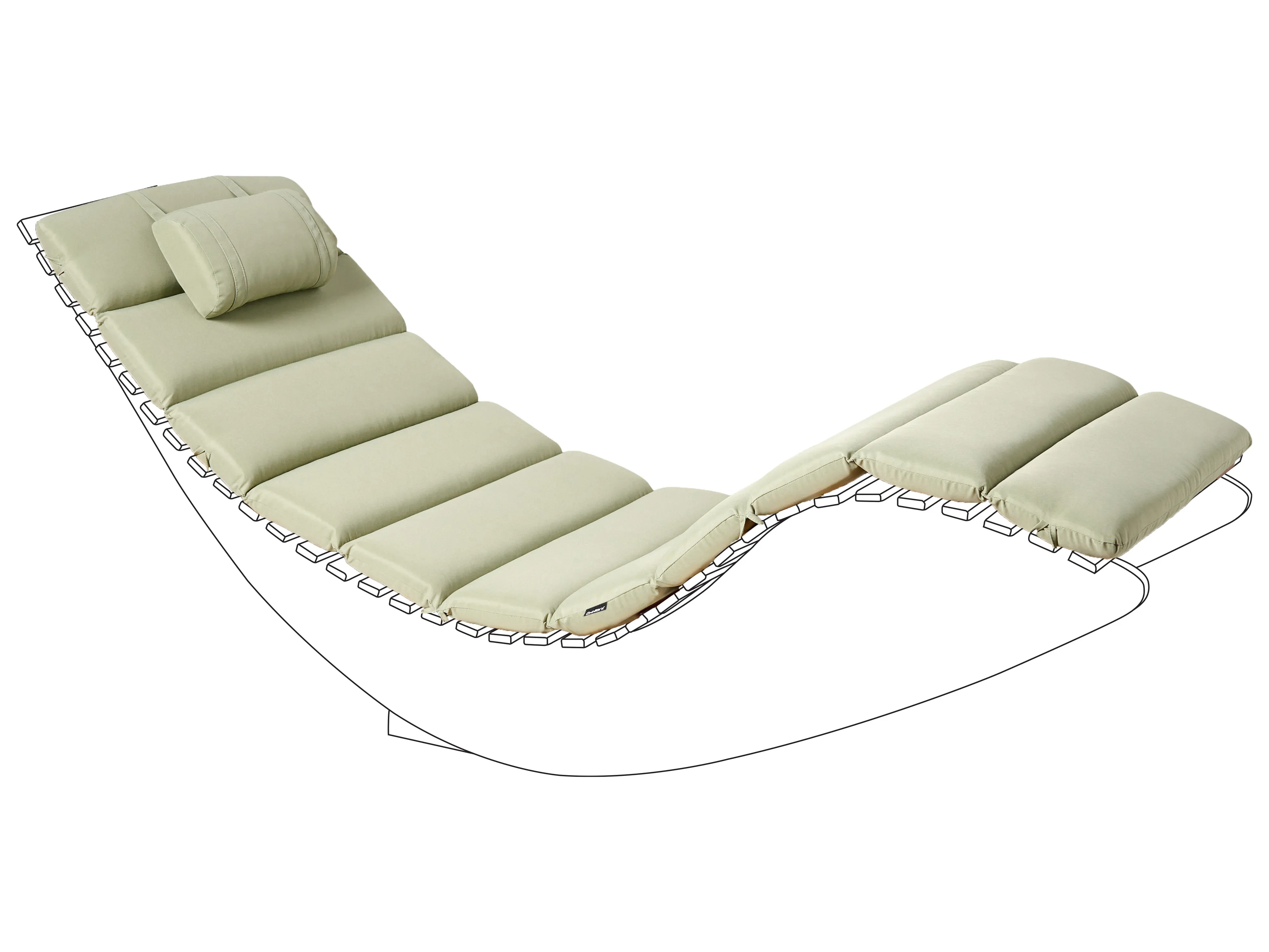 Kussen voor ligstoel BRESCIA PREMIUM 180 x 60 cm Lichtgroen