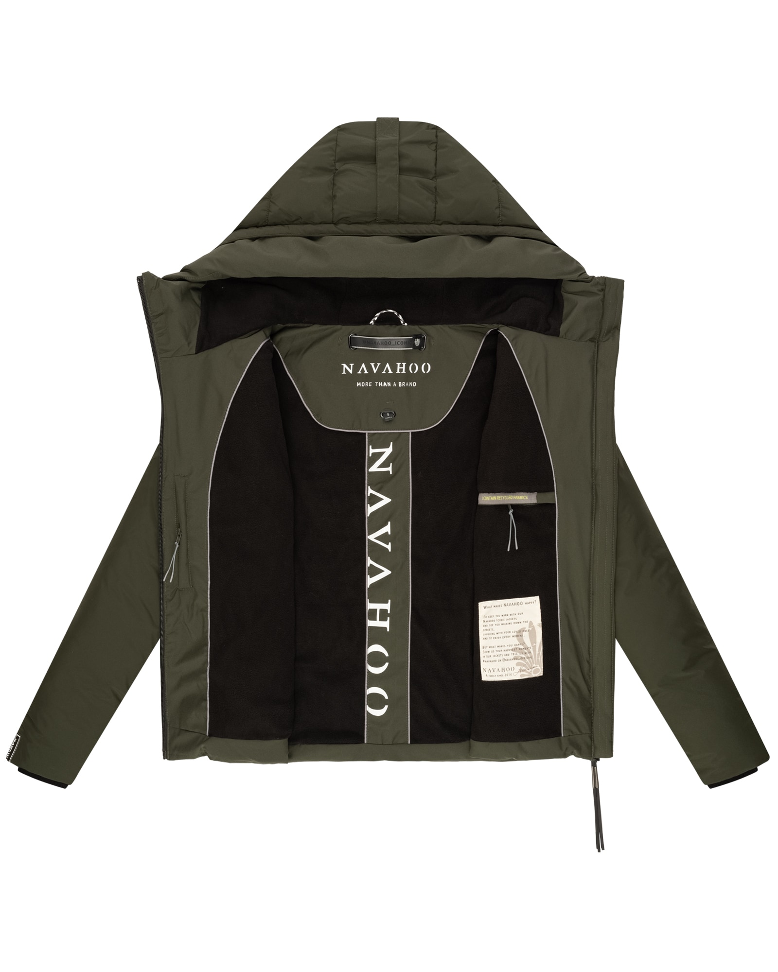 NAVAHOO Damen Winterjacke Recyceltes gefütterte Outdoor Jacke Kapuze & Stehkragen Liebesküken