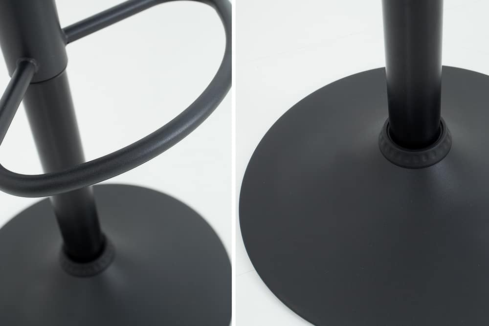 Höhenverstellbarer Barhocker MODENA vintage braun Microfaser Metall schwarz mit Lehne drehbar