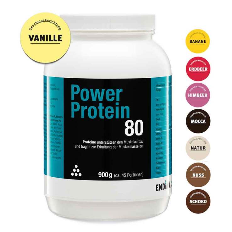 Power Protein 80 Vanille Pulver, 900 g