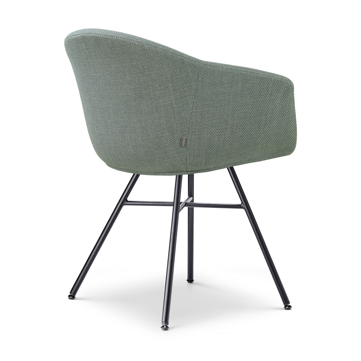 Eetkamerstoel Noa-Otis zwart onderstel saliegroen