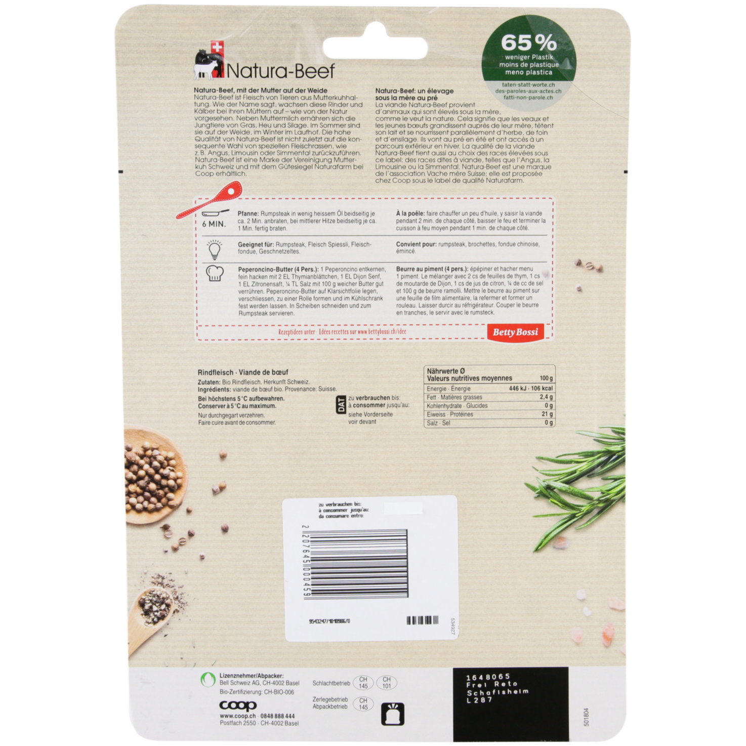 Naturaplan Bio Natura-Beef Rumpsteack - à la minute ca. 210g
