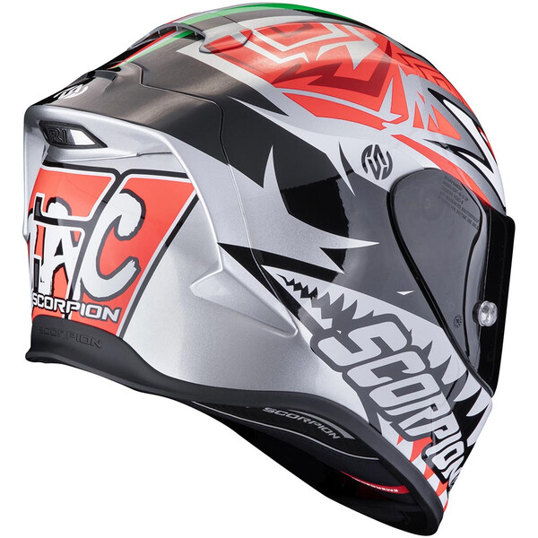 Scorpion - Casque Exo-R1 Evo Air Zaccone Replica Argent / Noir / Rouge