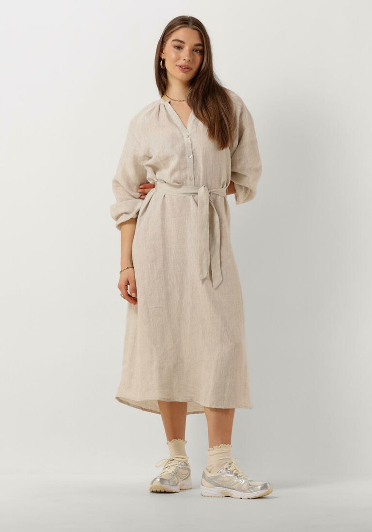 CIRCLE OF TRUST zand circle of trust midi jurk pauline dress