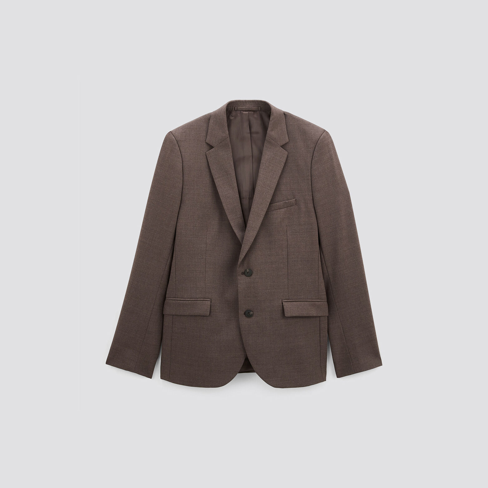 Veste de costume unie slim Marron