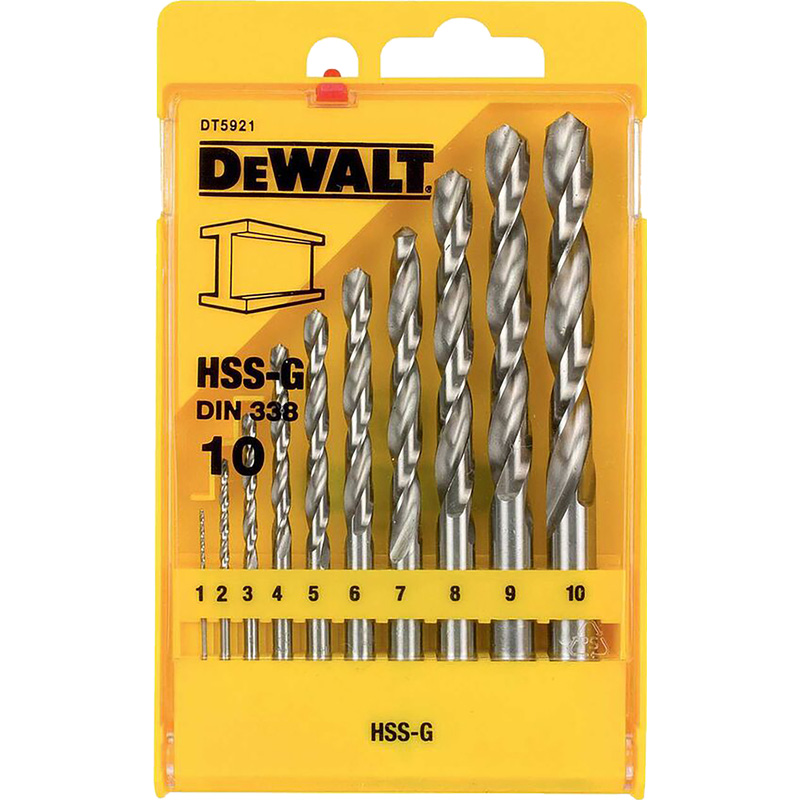 DeWALT HSS-G metaalborenset 10-delig