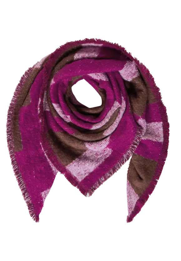 Bouclé Jacquard Tuch - magenta pink