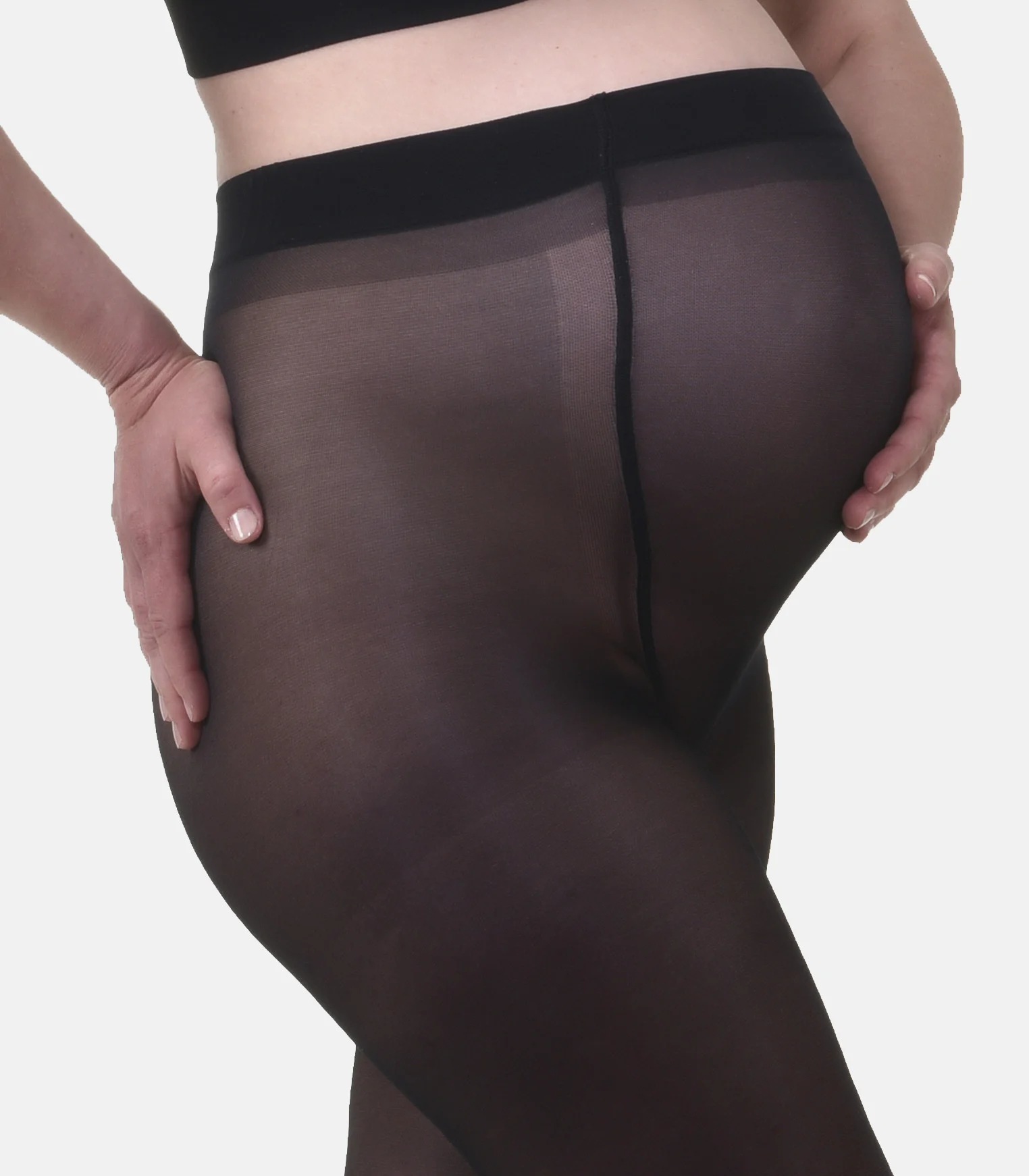 Duo Pack Collants de grossesse transparant confortables 20den | Noir