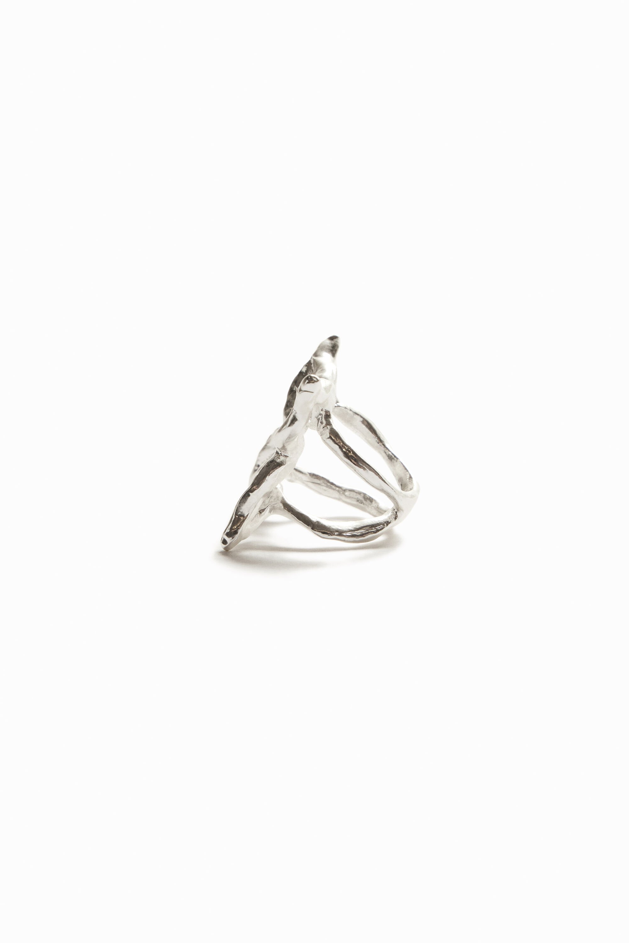 Bague papillon plaquée argent Zalio