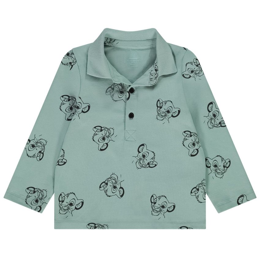 Polo manches longues imprimé Simba Disney pour bébé garçon - Bleu moyen