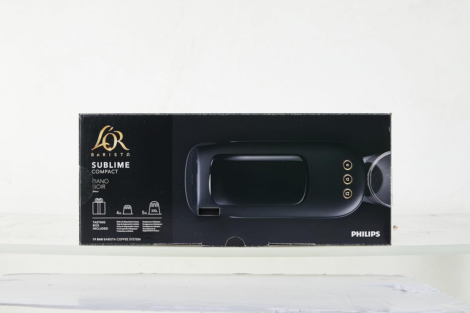Philips L'Or Barista, Cafetière Espresso, compatible Nespresso capsules, Capsules XXL pour 1 café double ou 2 cafés à la fois, Noir, (LM9012/60)