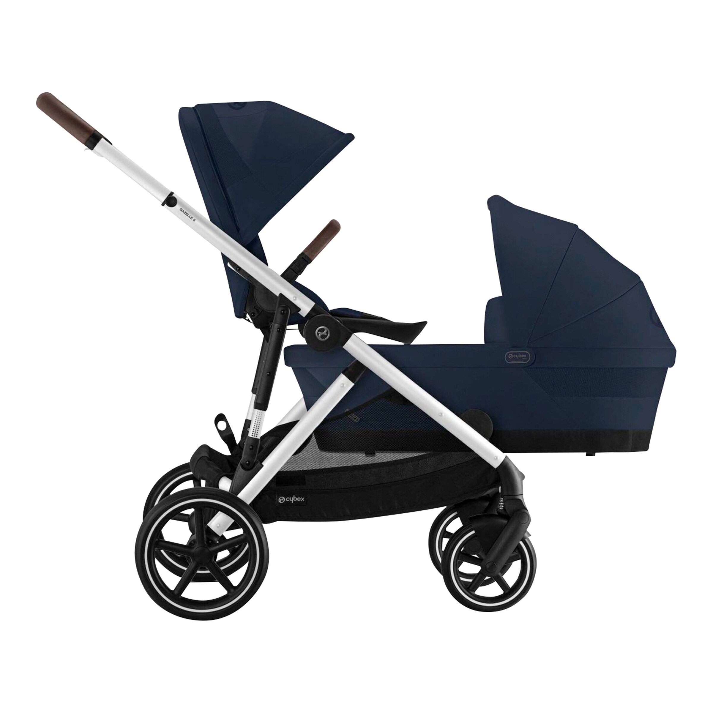 Cybex - GOLD Kombikinderwagen Gazelle S silver / ocean blue