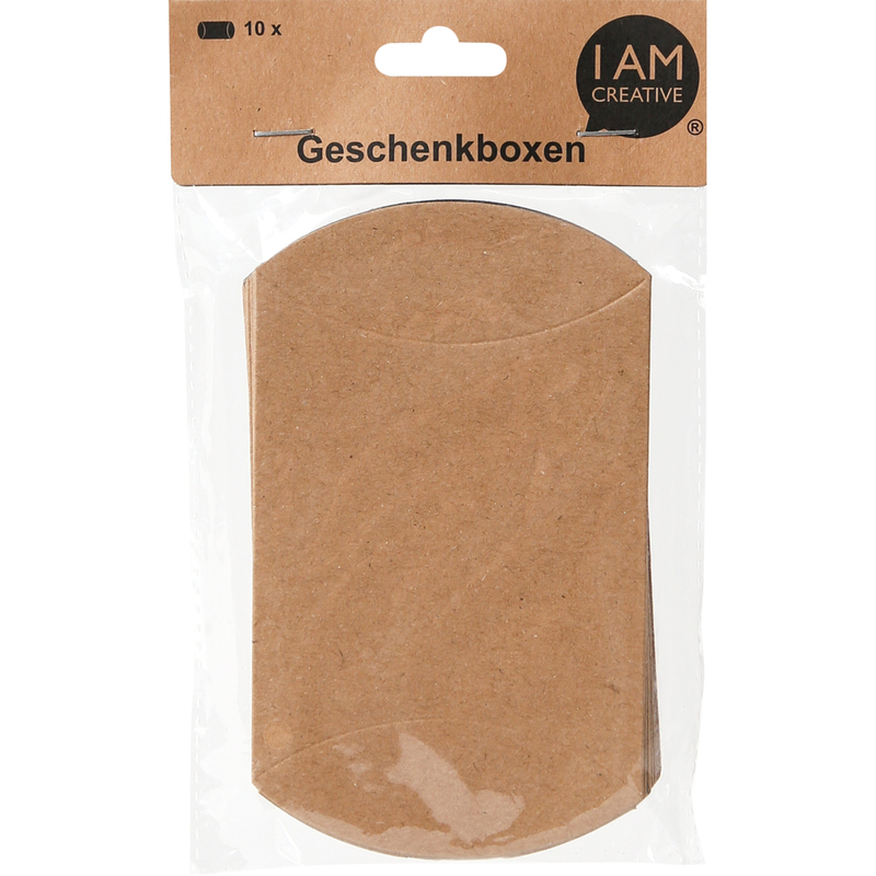 I AM CREATIVE Geschenkschachteln, 90 x 85 x 40 mm, braun, 10 Stück