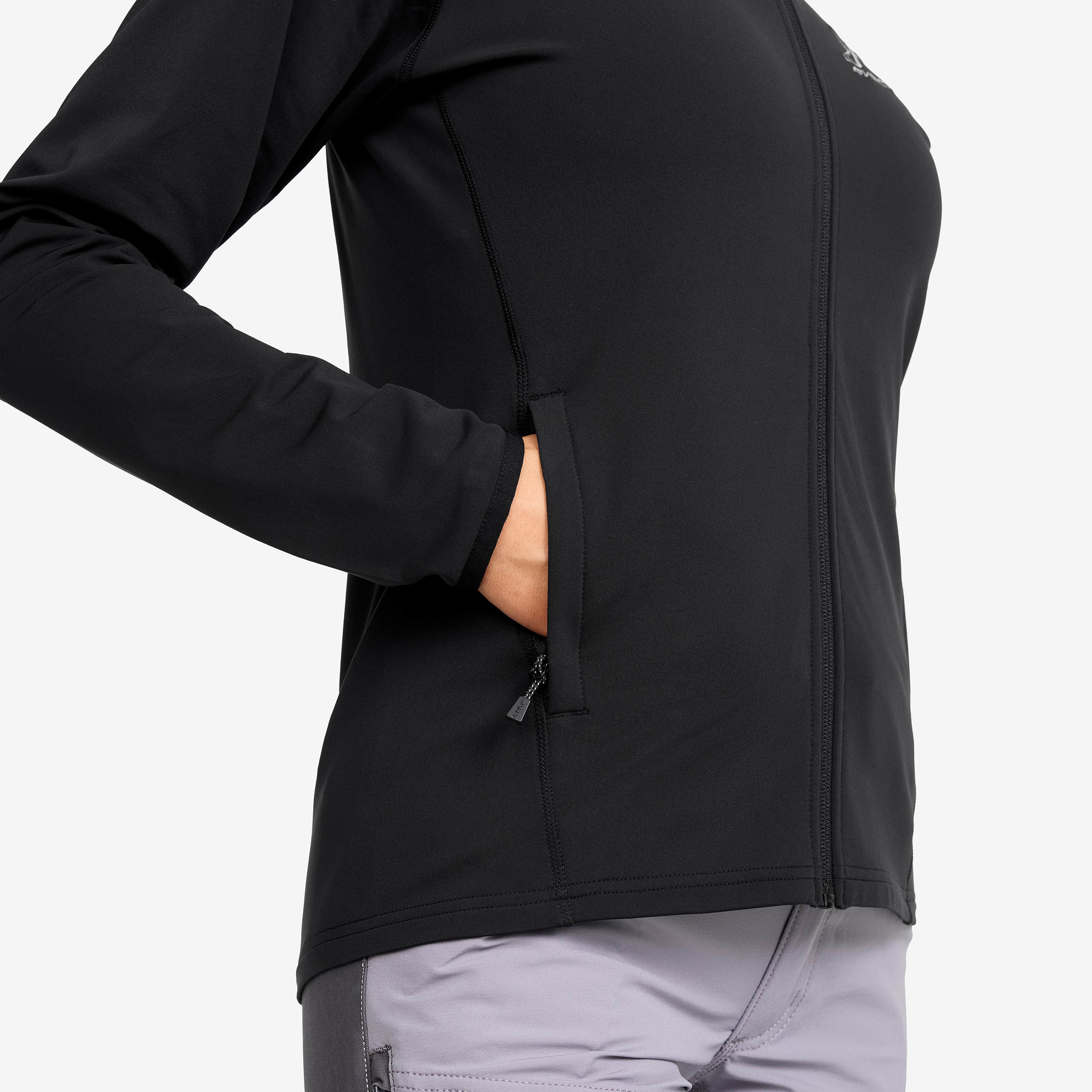 Evolution Light Stretch Fleece Hoodie Dame Black