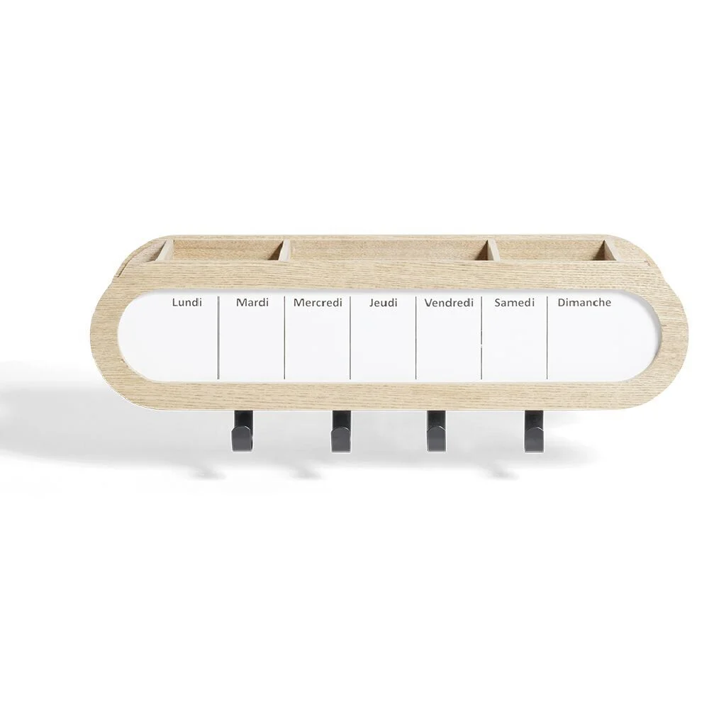 Étagère murale mémo semainier 48x15,5xH12cm