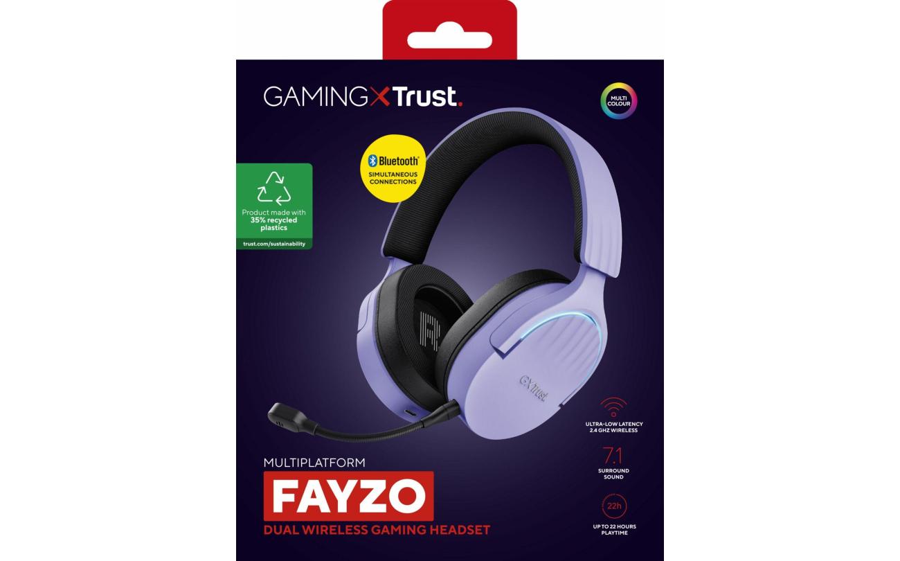 Trust GXT491P Fayzo Wireless Headset Paars