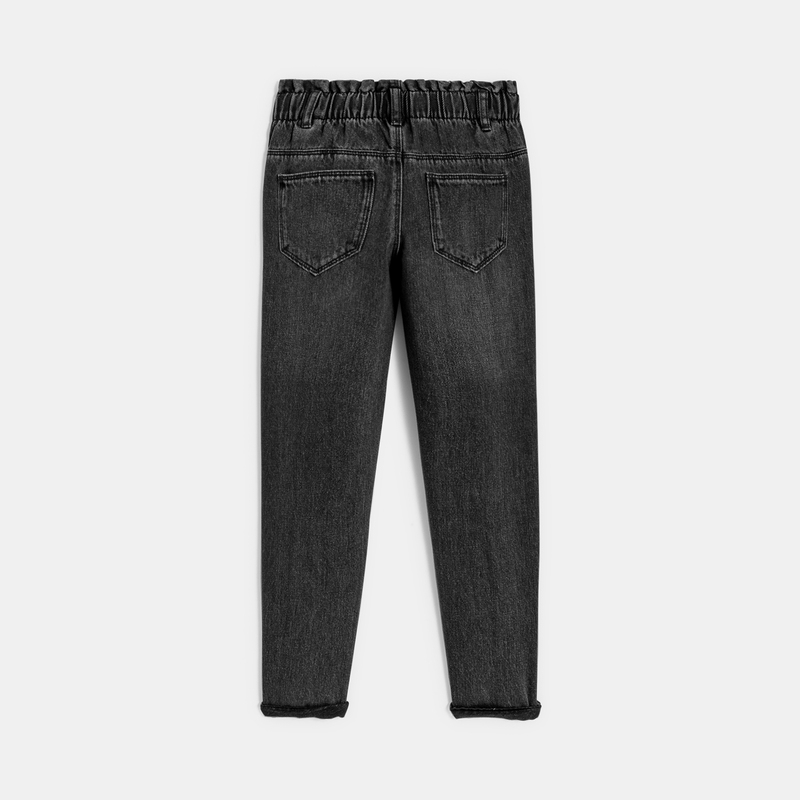 Jean mom paper bag fille