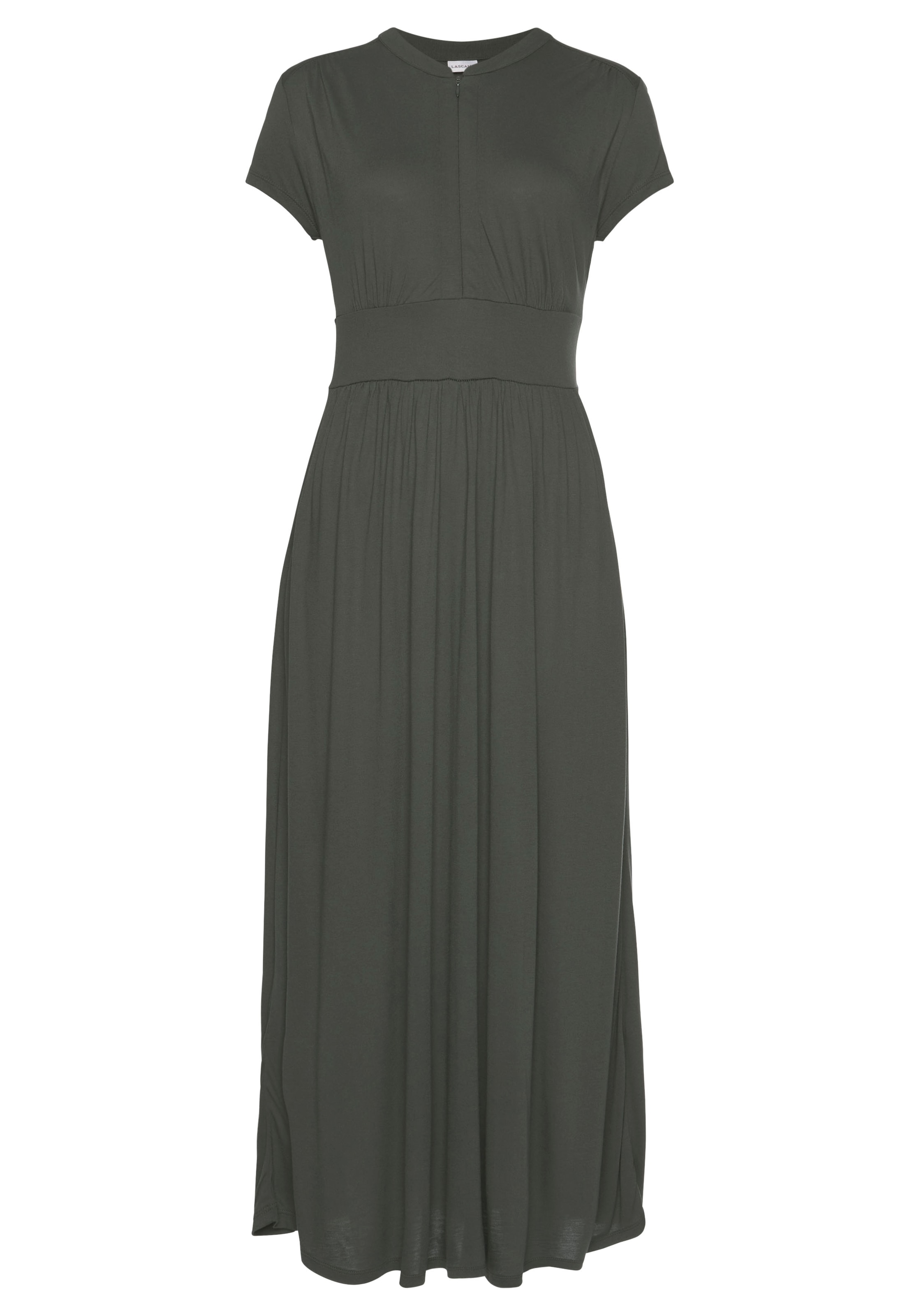 LASCANA Midikleid mit Reissverschluss am Ausschnitt, figurbetont, sportlich-elegant