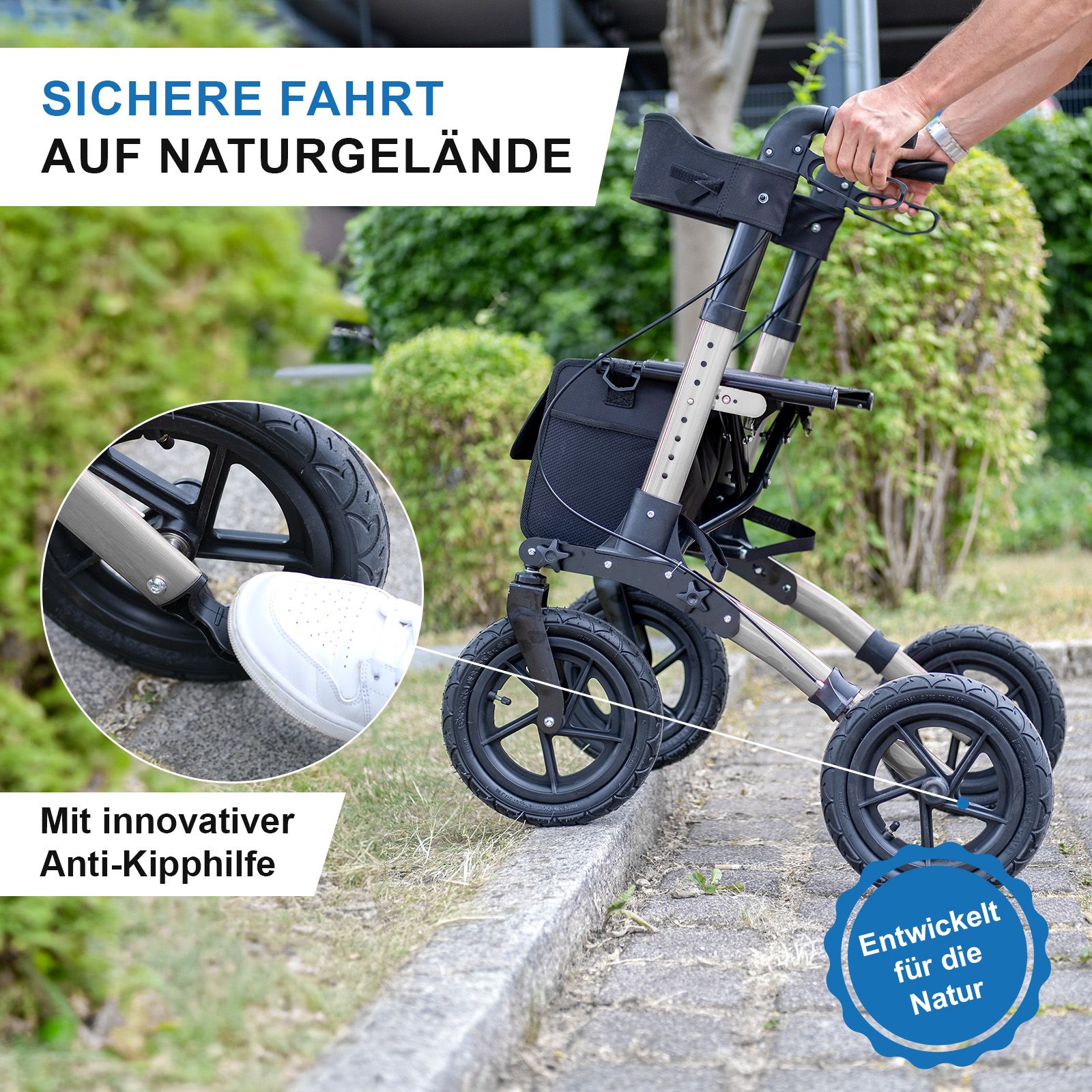 Rollator Tabas Mobility Air Silber (Luftbereift)