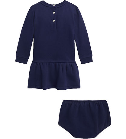 Polo Ralph Lauren Kleid m. Bloomers - Navy m. Kuscheltier