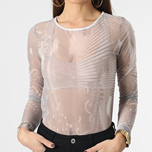 Body Femme All Over Print Mesh 0537 Gris