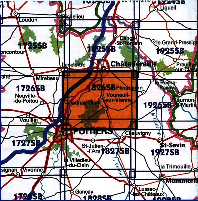 IGN - 1826 SB VOUNEUIL SUR VIENNE 1 25 000