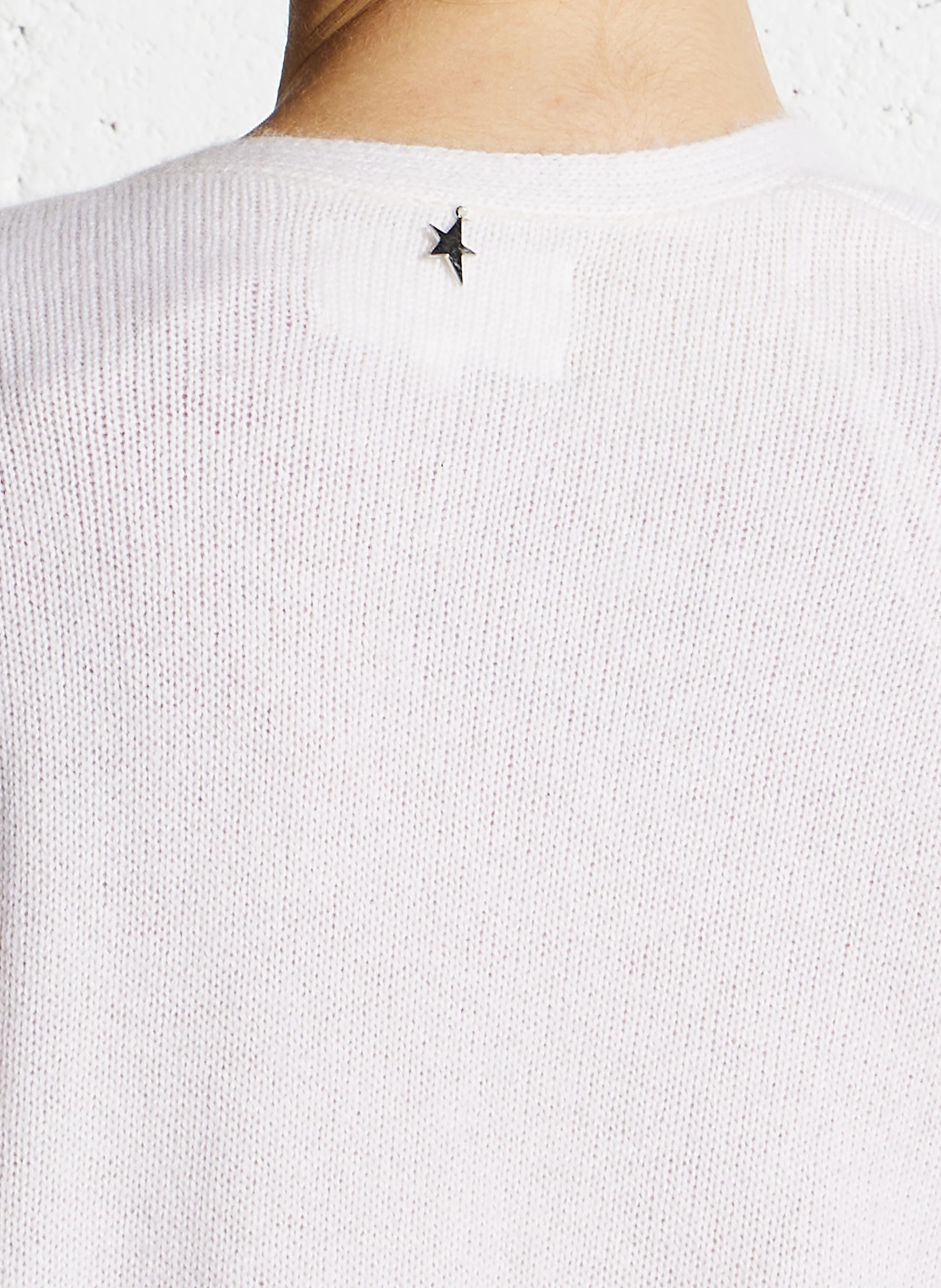 GWENNYX - Cardigan à franges en cachemire | Blanc